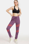 Rosaline Easy Movement Cotton Rich Joggers - Plum Caspia — thumbnail 4